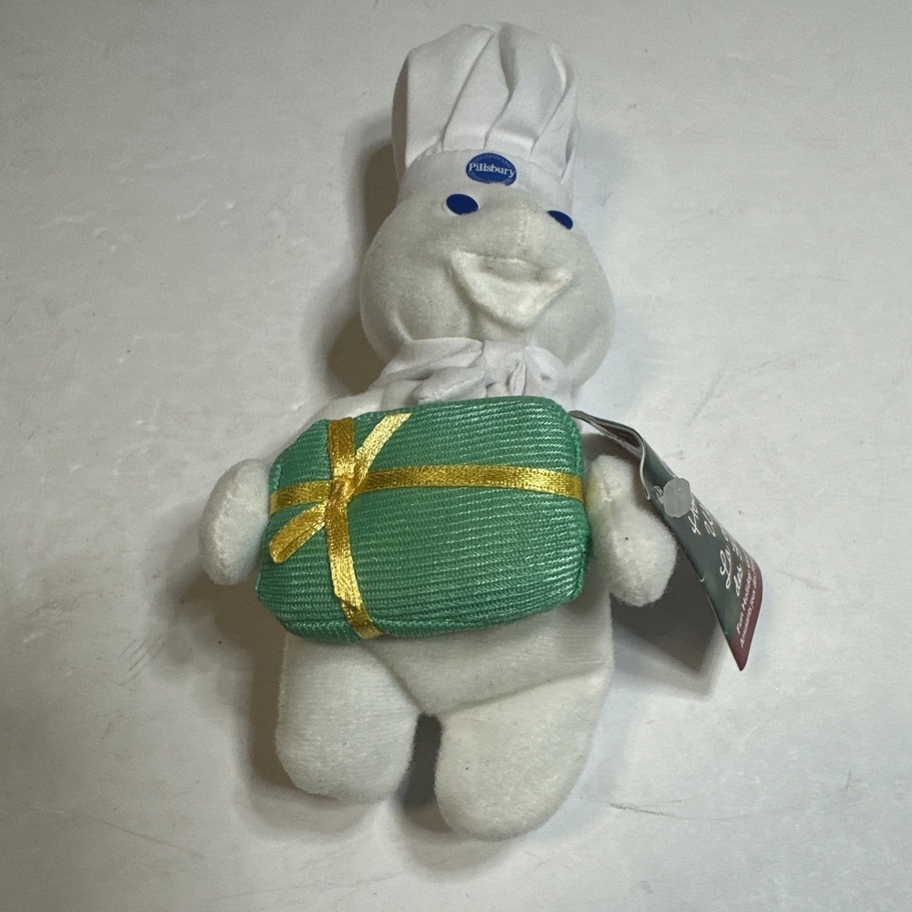 2001 Pillsbury Doughboy Holiday Warmth 8 inch Beanie Baby Plush Toy
